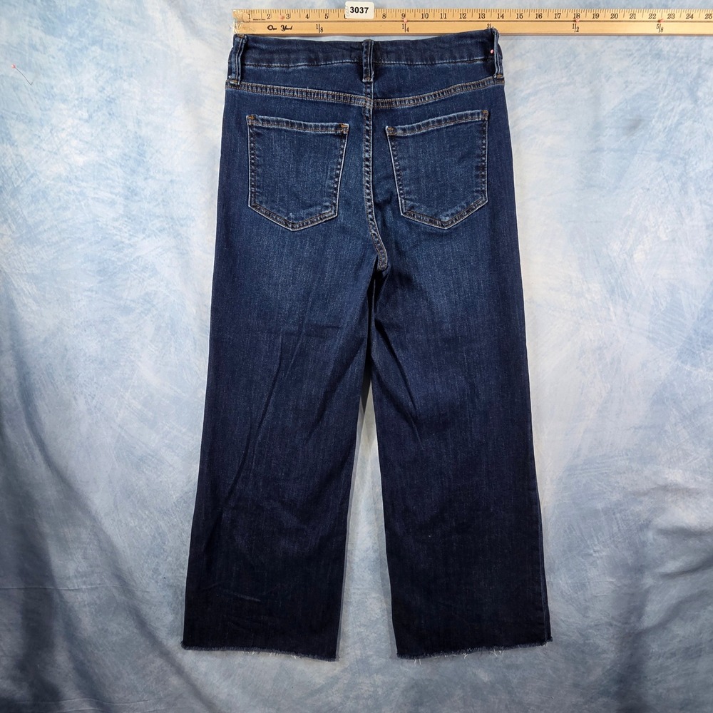 KUT from the Kloth Meg Fab Ab Wide Leg Jeans Blue Raw Hem Indigo Size 0‎ - Picture 6 of 8